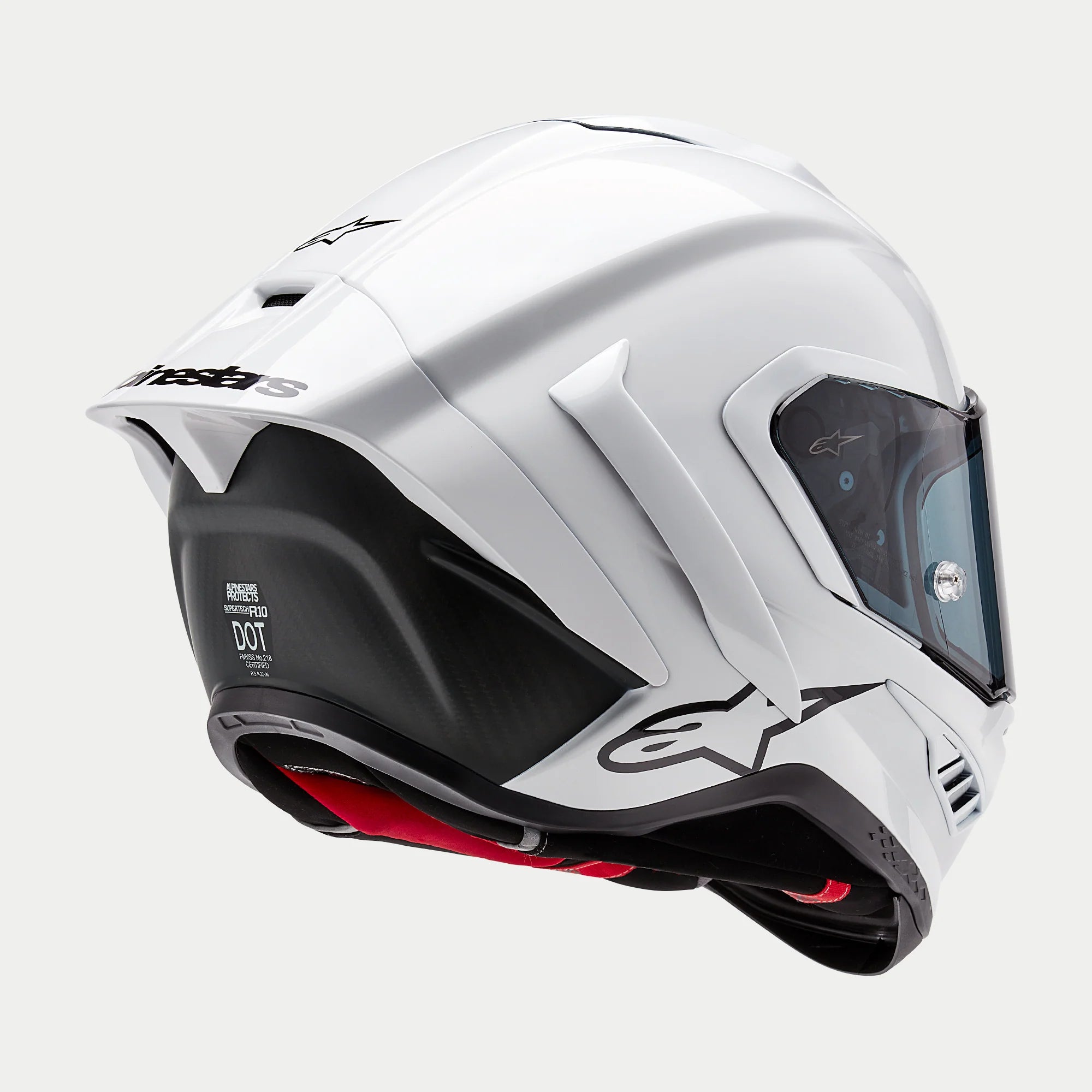 Alpinestars Supertech R10 Solid Helmet - White Glossy/Black Matte