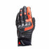 Dainese Carbon 4 Short Leather Gloves - Black/Fluo Red