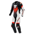 Dainese Laguna Seca 6 Perforated Leather Race Suit - One Piece (Black/White/Fluo Red)