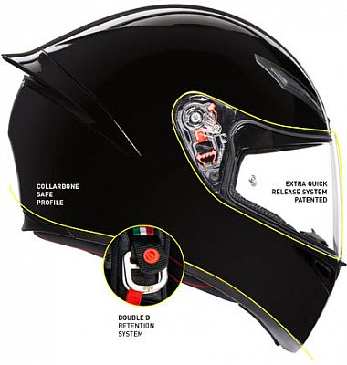 AGV K1 S Helmet - Gloss Black AGV K1 S Helmet - Gloss Black