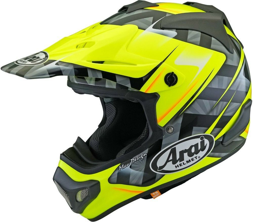 Arai MX-V Scoop Yellow Motocross Helmet 7aftermarket Dubai UAE