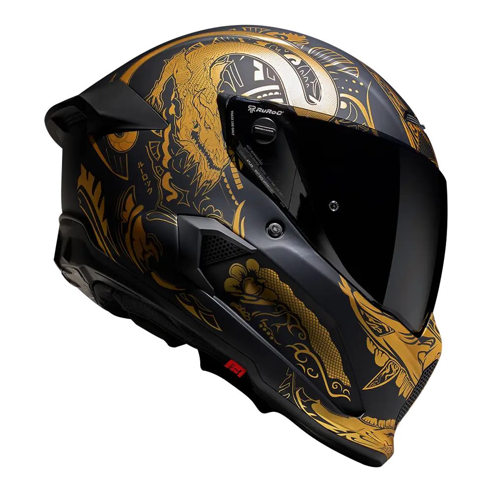 Gold Atlas Motorcycle Helmet Ruroc ATLAS Street Ronin Helmet