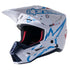 Alpinestars S-M5 Action Gloss Helmet - White/Cyan/Dark Blue Glossy
